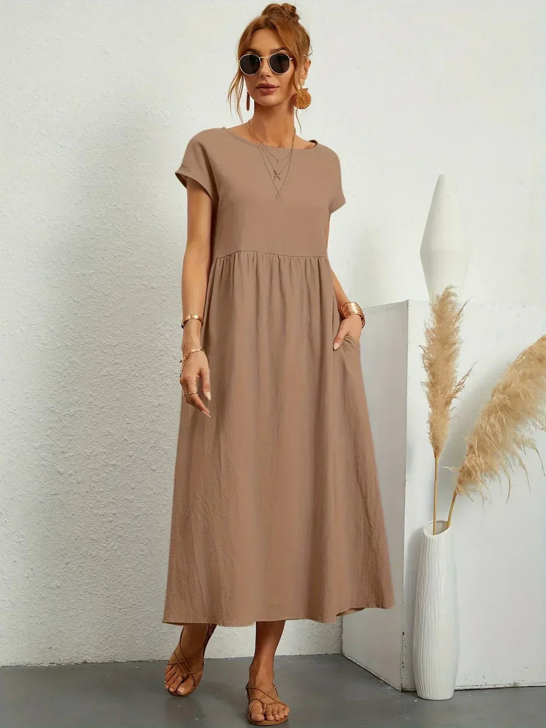 Liyana™|Relaxte Midi Jurk