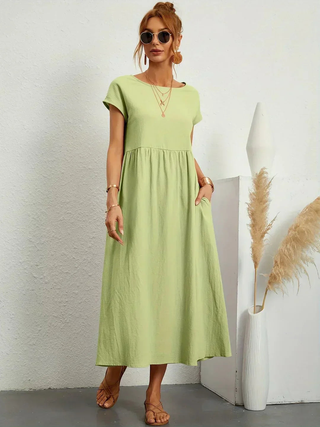 Liyana™|Relaxte Midi Jurk