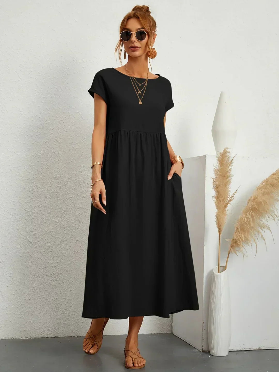 Liyana™|Relaxte Midi Jurk
