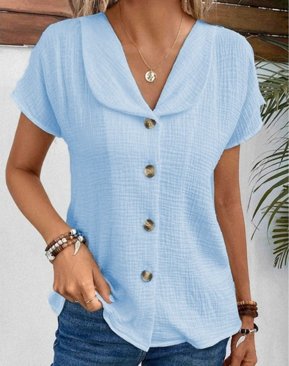 Noor™ | Blouse met Kraag en Knopen