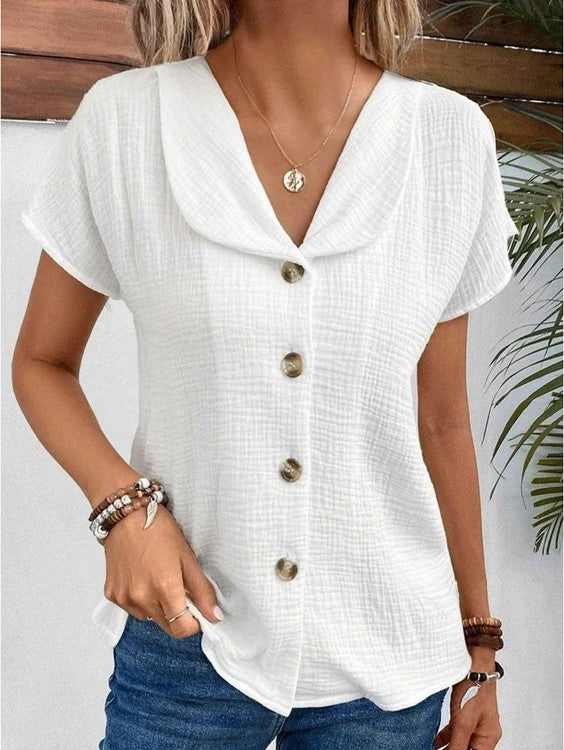 Noor™ | Blouse met Kraag en Knopen
