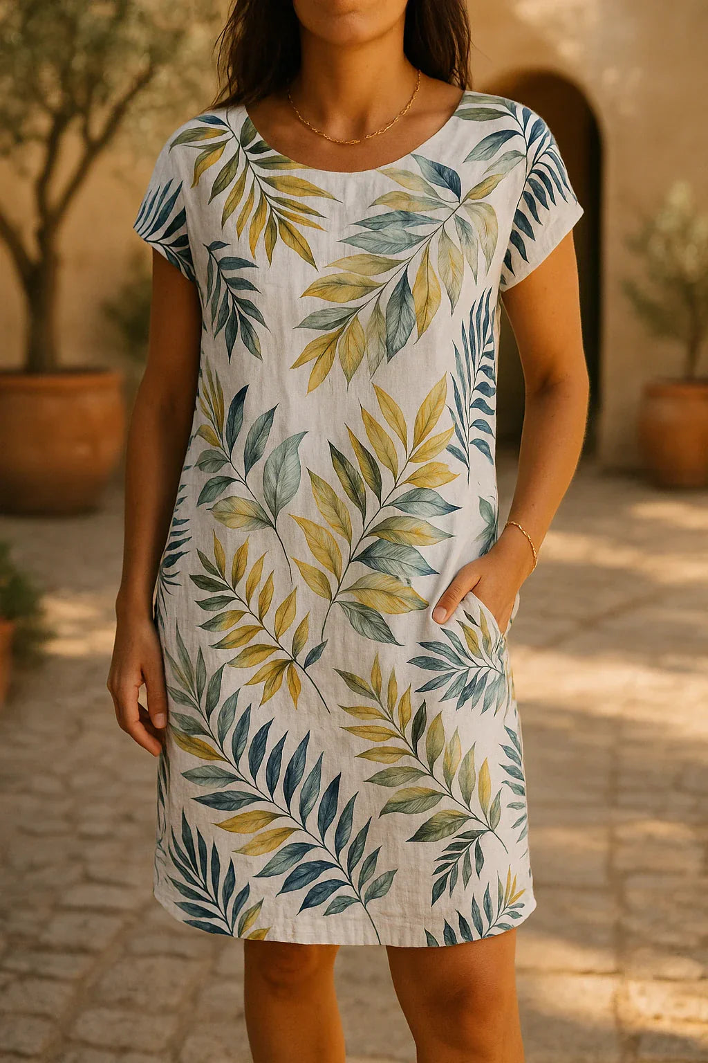 Livia™ | Elegante Jurk van Katoen & Lin
