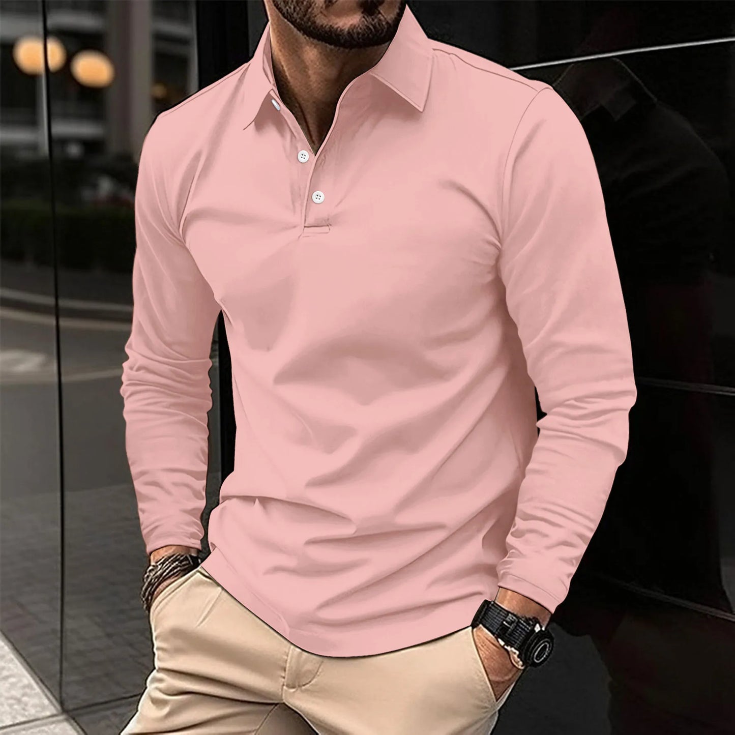 Pieter™|Casual Polo Shirt Met Lange Mouwen