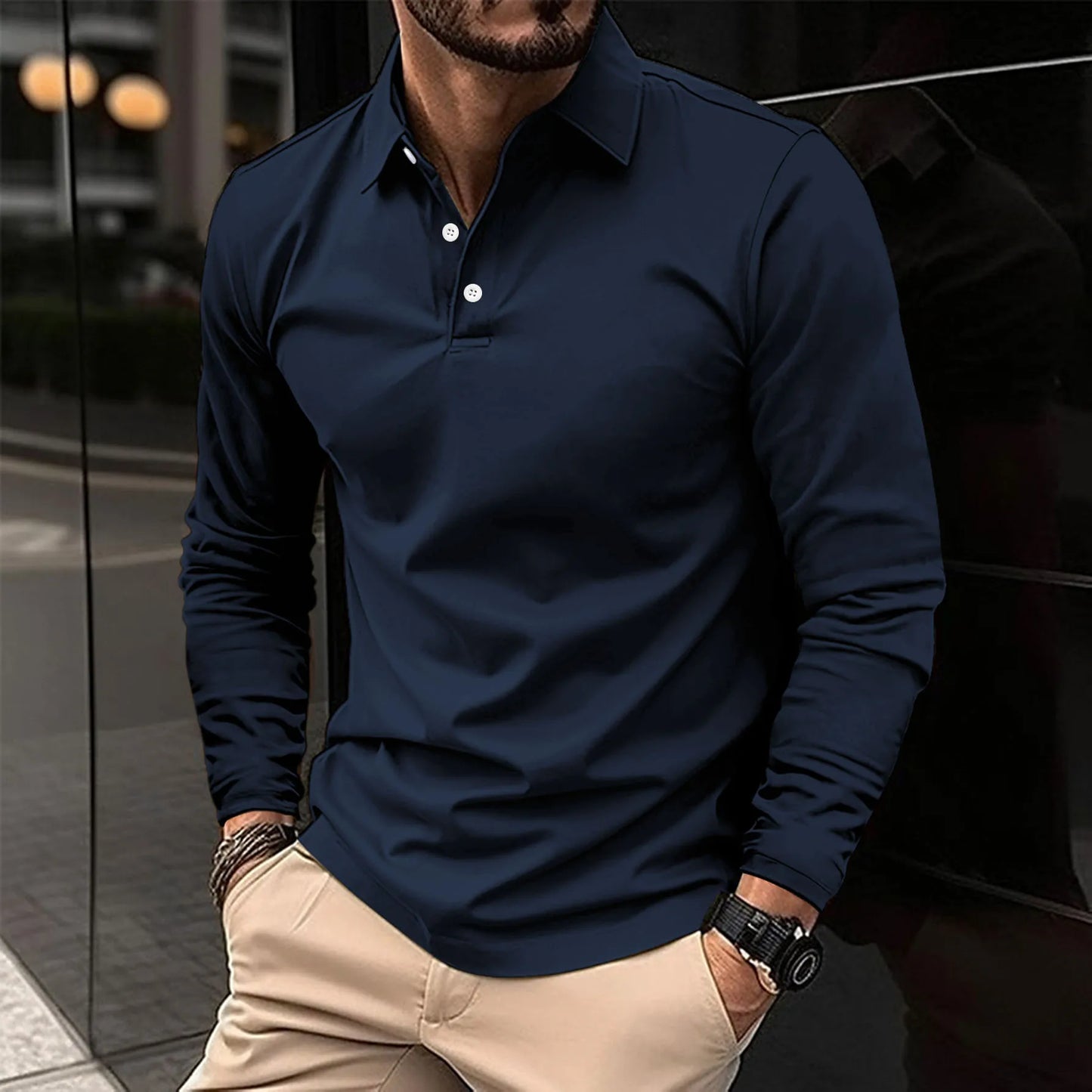 Pieter™|Casual Polo Shirt Met Lange Mouwen