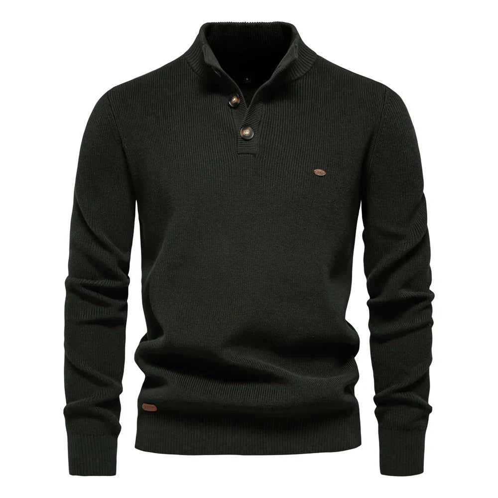 Huberd | Herenpullover met knoopdesign