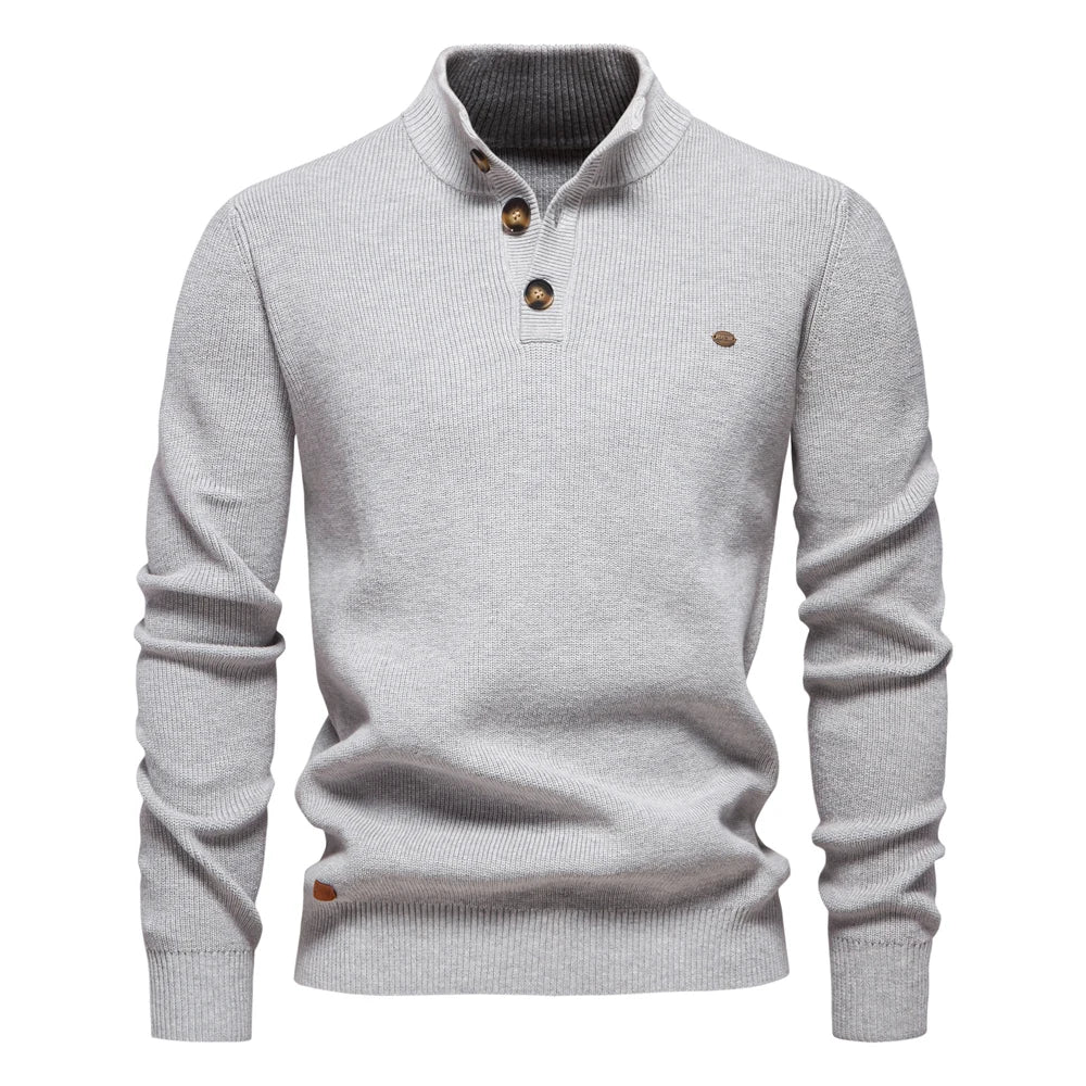 Huberd | Herenpullover met knoopdesign
