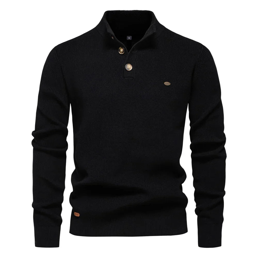 Huberd | Herenpullover met knoopdesign