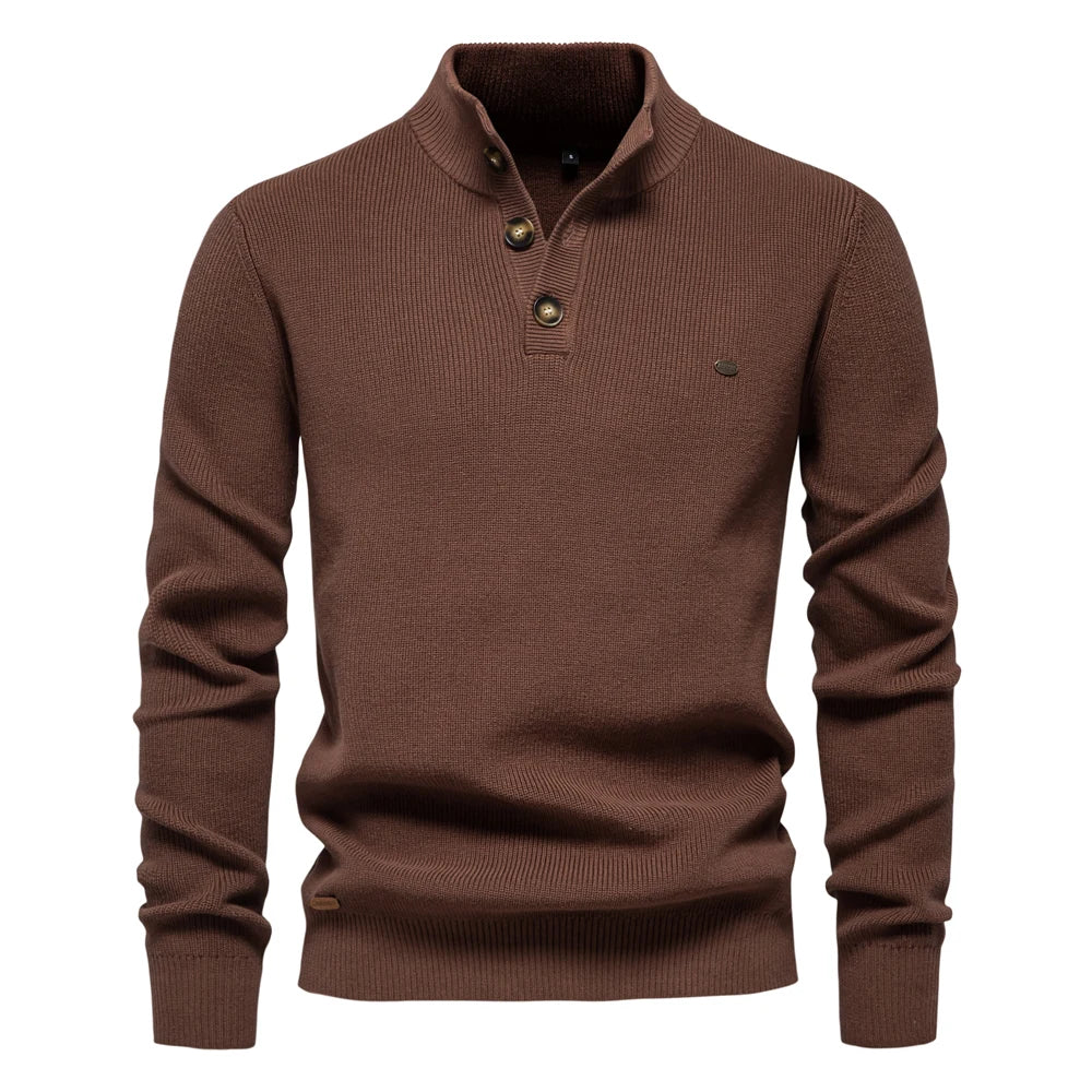 Huberd | Herenpullover met knoopdesign