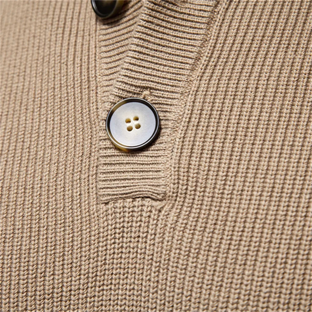 Huberd | Herenpullover met knoopdesign