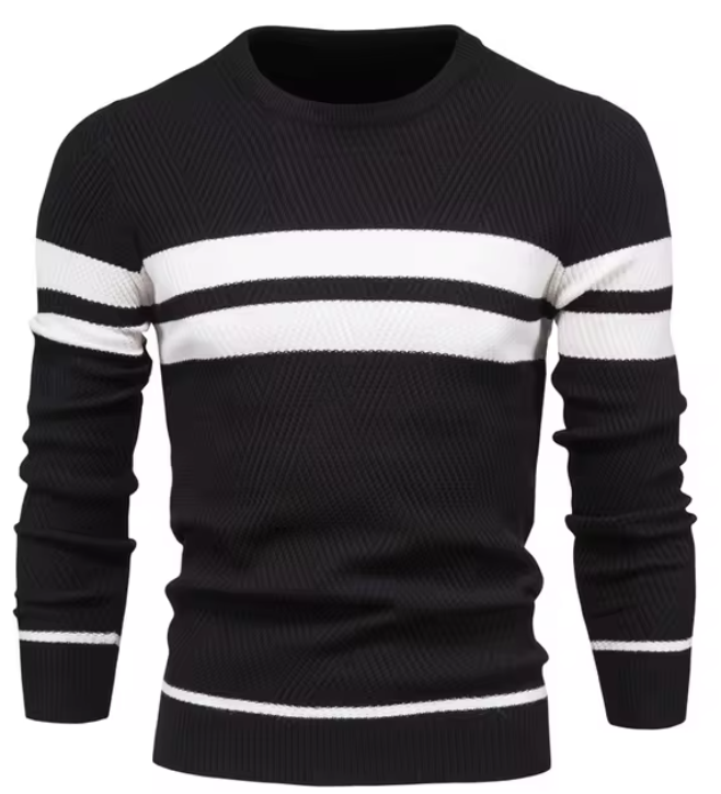 Huberd | Stijlvolle herenpullover met visgraatpatroon