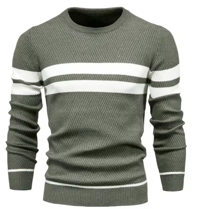 Huberd | Stijlvolle herenpullover met visgraatpatroon