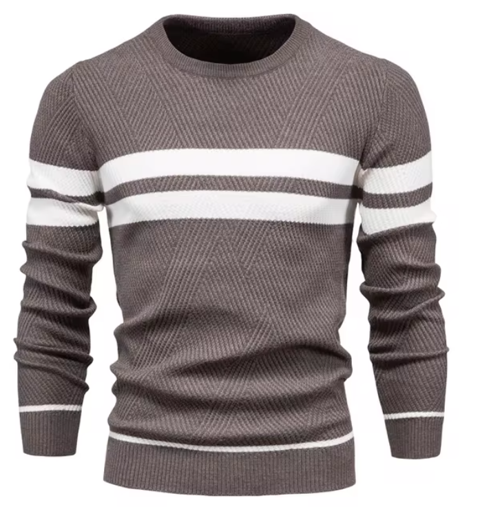 Huberd | Stijlvolle herenpullover met visgraatpatroon