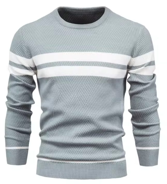Huberd | Stijlvolle herenpullover met visgraatpatroon