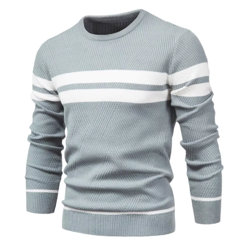 Huberd | Stijlvolle herenpullover met visgraatpatroon