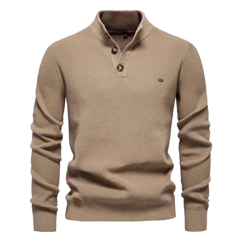Huberd | Herenpullover met knoopdesign
