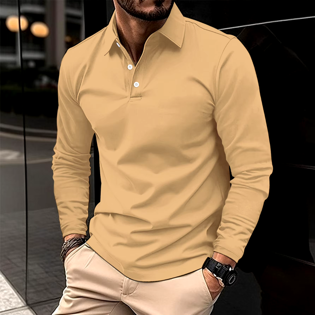Pieter™|Casual Polo Shirt Met Lange Mouwen