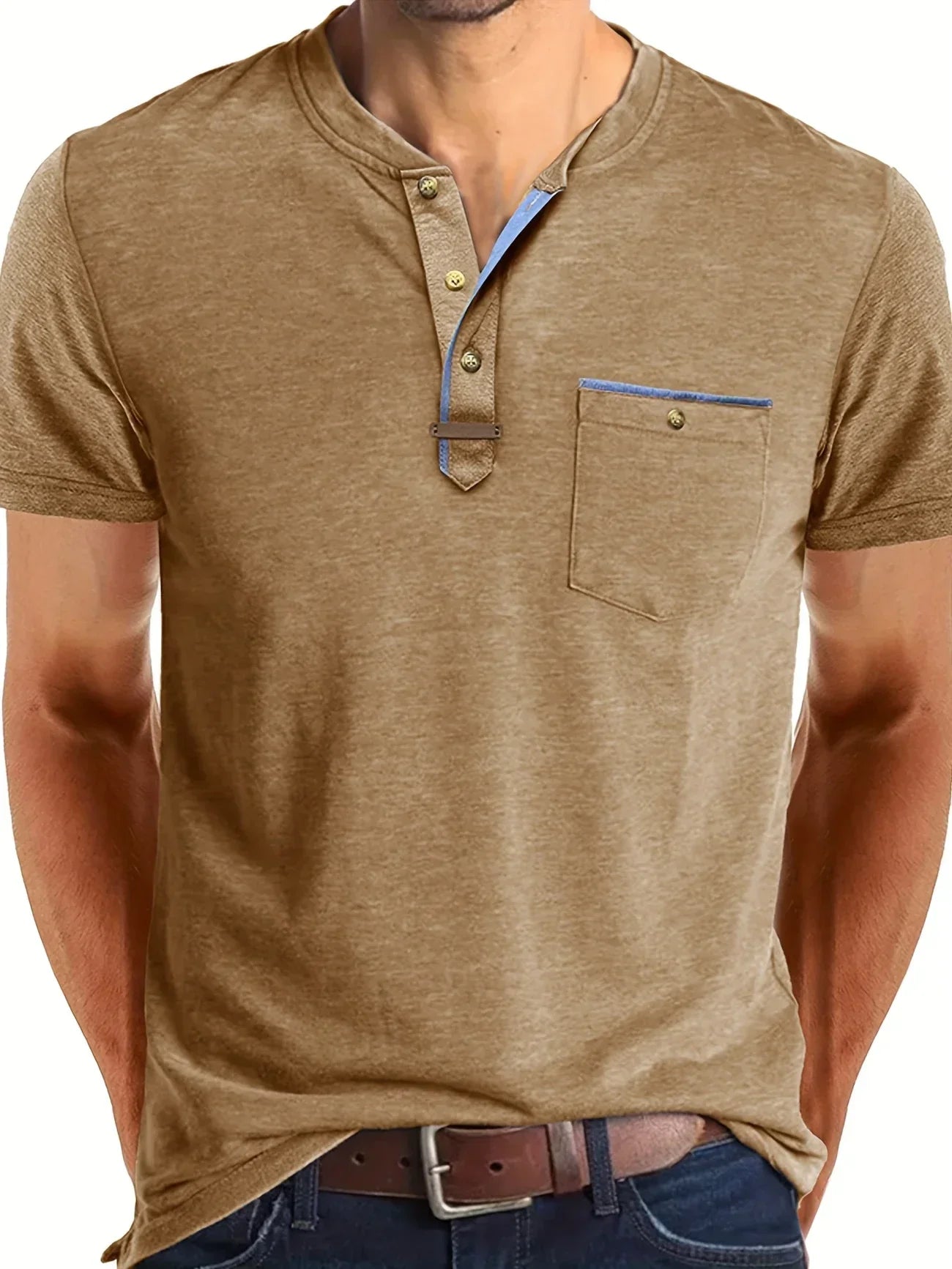 Roel™ | Elegant Ronde Hals T-shirt Met Zak