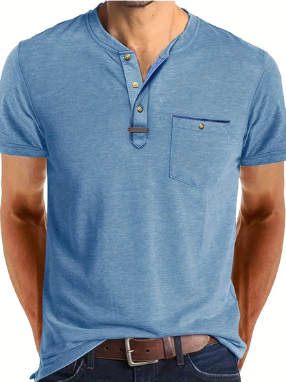 Roel™ | Elegant Ronde Hals T-shirt Met Zak