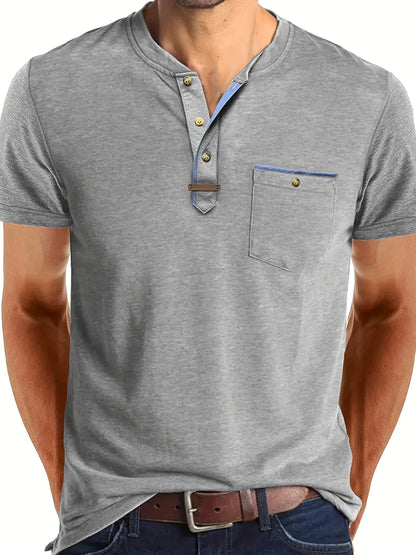 Roel™ | Elegant Ronde Hals T-shirt Met Zak