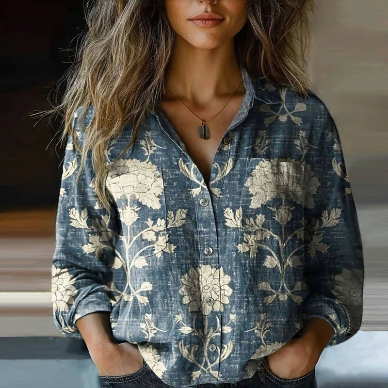 Marjolein™|Vintage Gedrukt Blouse