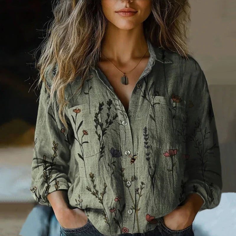 Marjolein™|Vintage Gedrukt Blouse