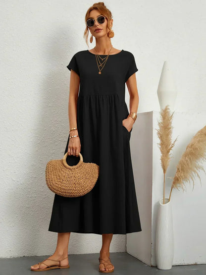 Liyana™|Relaxte Midi Jurk