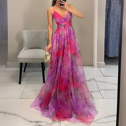 Kiki™|Schattige maxi-jurk met bloemenprint