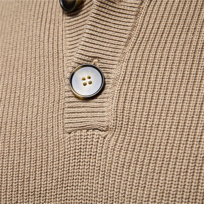 Huberd | Herenpullover met knoopdesign