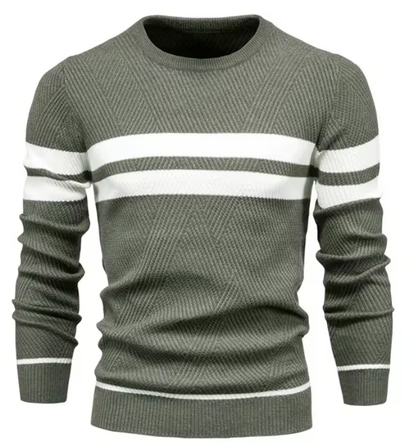 Huberd | Stijlvolle herenpullover met visgraatpatroon
