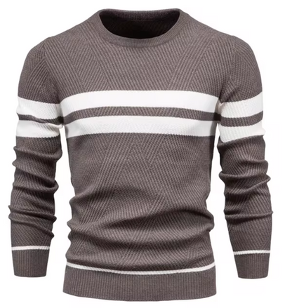 Huberd | Stijlvolle herenpullover met visgraatpatroon