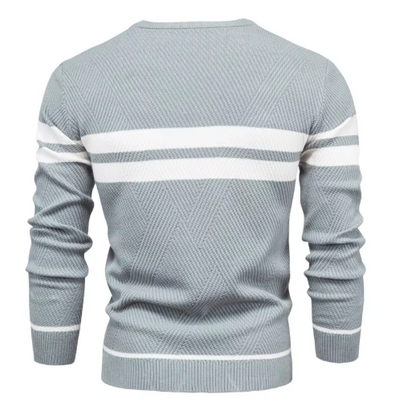 Huberd | Stijlvolle herenpullover met visgraatpatroon