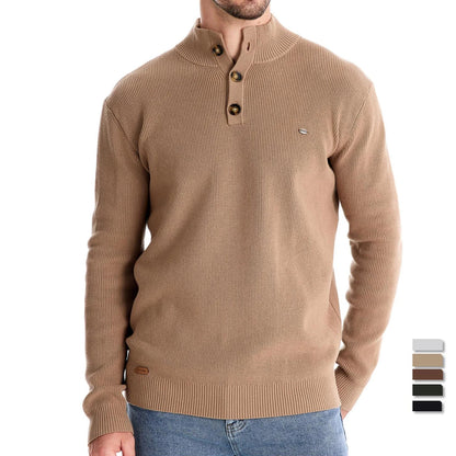 Huberd | Herenpullover met knoopdesign
