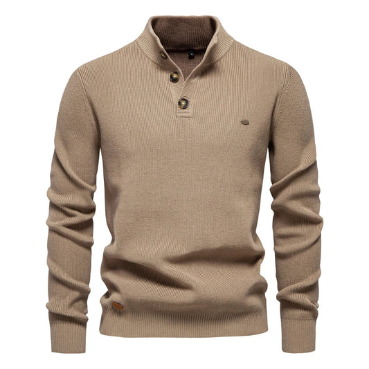 Huberd | Herenpullover met knoopdesign