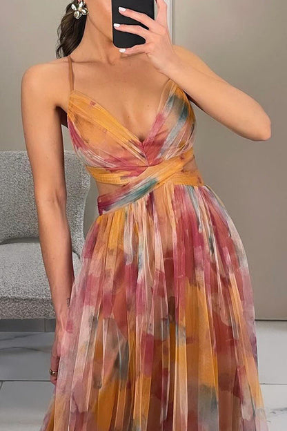 Kiki™|Schattige maxi-jurk met bloemenprint