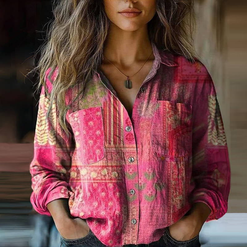 Marjolein™|Vintage Gedrukt Blouse