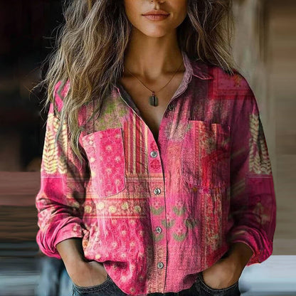 Marjolein™|Vintage Gedrukt Blouse
